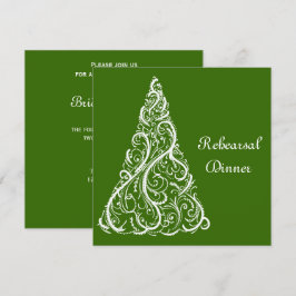 Grön jul Vinterbröllop Rehearsal Middag Inbjudningar