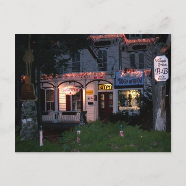 Grön jul Woodstock, NY för by Helg Vykort (Framsida)