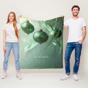 Grön julboll fleecefilt