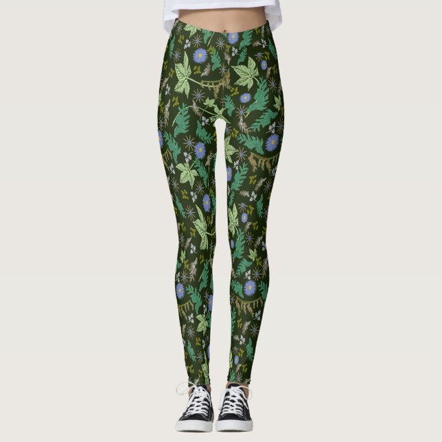Grön juldamasker leggings (Framsida)