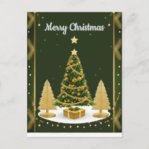 Grön julgran Elegant firande stil Vykort