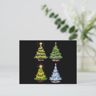 Grön julgran julhelg vinter helg vykort