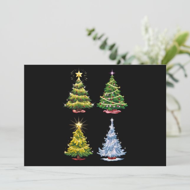 Grön julgran julhelg vinter julkort (Stående Fram)