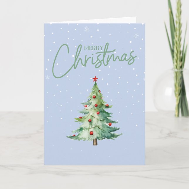 Grön julgran julkort helgkort (Framsida)