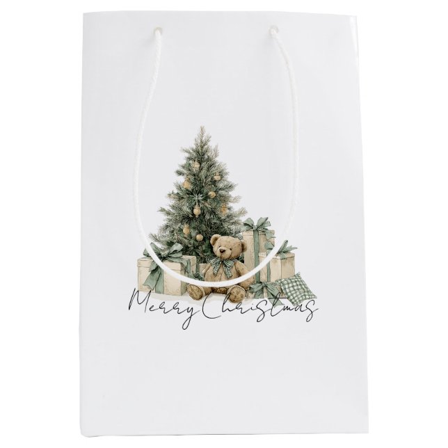Grön julgran nallebjörn present (Framsidan)