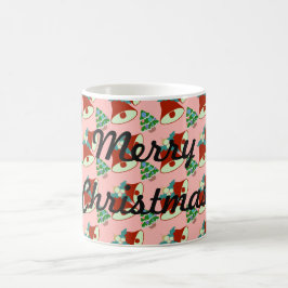Grön julgran och röda och gröna klockor kaffemugg