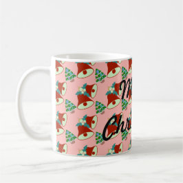 Grön julgran och röda och gröna klockor kaffemugg