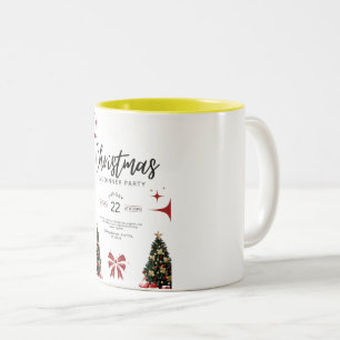 Grön julgrans jämna middagskopp Två-Tonad mugg