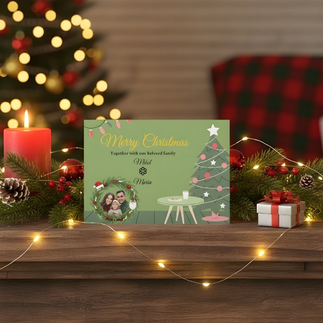 Grön julgransfoto Tack-kort | Holida Tack Kort (Skapare uppladdad)