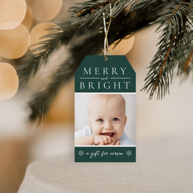 Grön julklappsetikett presentetikett (Skapare uppladdad)