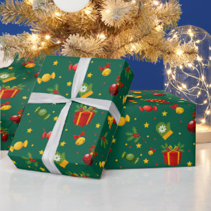 Grön julklappslåda Mönster Presentpapper