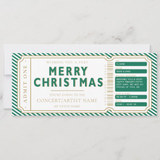 Grön julkonsert Biljett Present Voucher Kort
