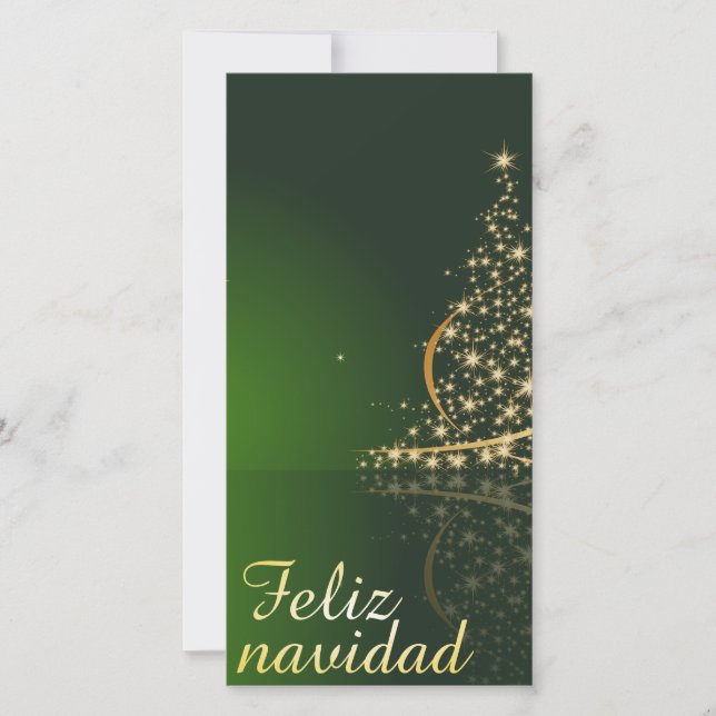 Grön julmotiv med julgran. (Framsida)