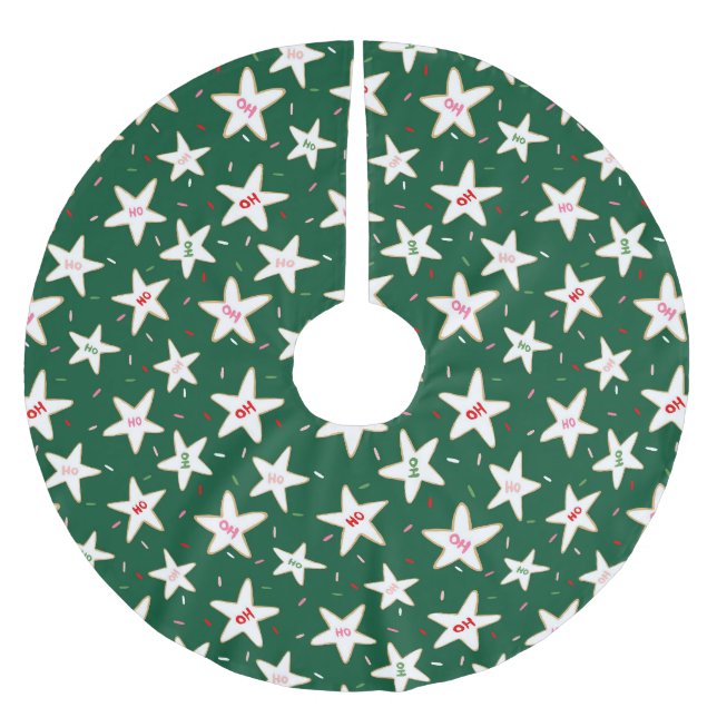 Grön julstjärnkakor Trädgårdsmattan Julgransmatta Borstad Polyester (Framsidan)