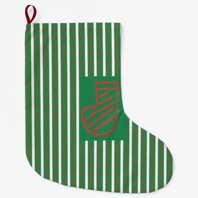 Grön julstrumpa på grön (Framsidan)