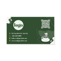 Grön kaffebutik lojalitetskort design