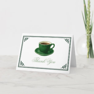 Grön kaffekopp Baby Shower Tack Kort