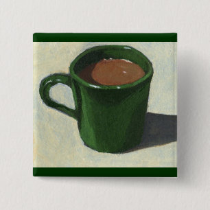 GRÖN KAFFEMUGG: IMPRESSIONISTMÅLNING KNAPP