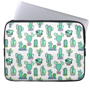 Grön kaktus för Mint & suckulent växtmönster Laptop Sleeve