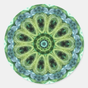 Grön Kaleidoscope Runt Klistermärke