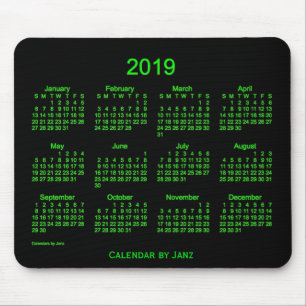 Grön kalender 2019 för neon vid Janz Musmatta