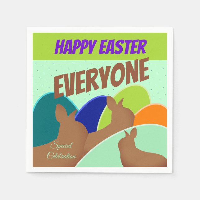 Grön kalk och Lila och Orange Pappersservett (Framsidan)