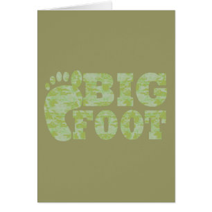 Grön kamouflage Bigfoot-text Hälsningskort