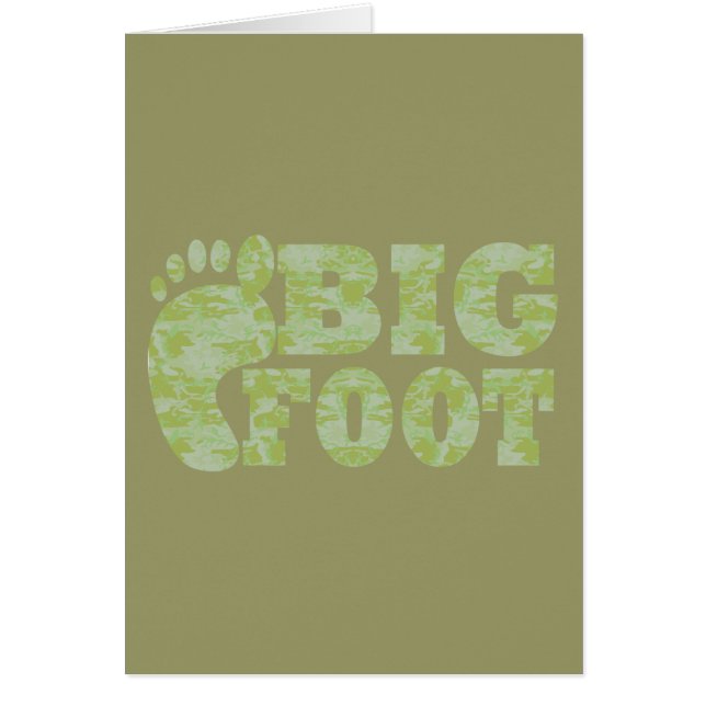 Grön kamouflage Bigfoot-text Hälsningskort (Framsidan)