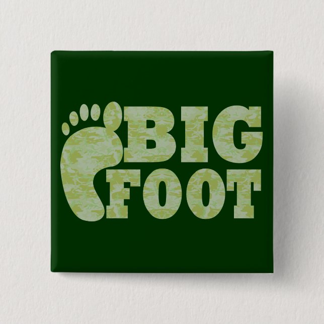 Grön kamouflage Bigfoot-text Knapp (Framsida)