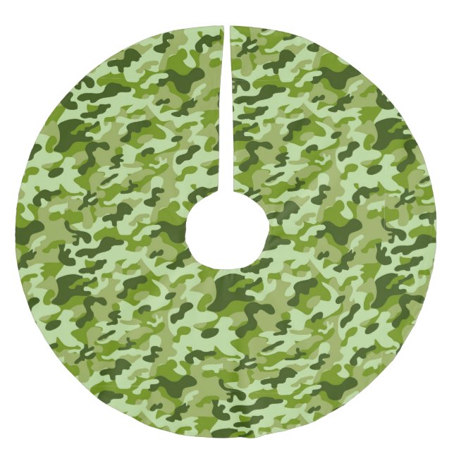 Grön kamouflage - Julgran duk Julgransmatta Borstad Polyester (Framsidan)