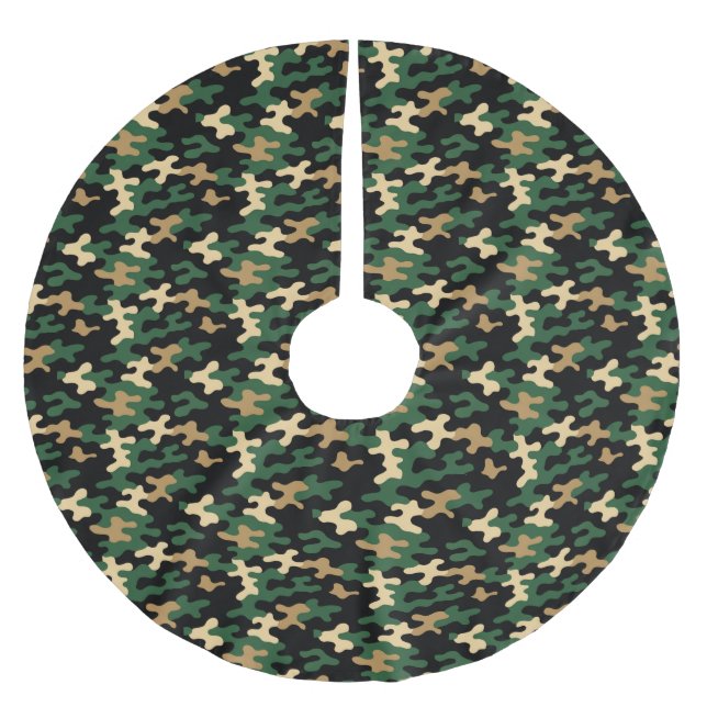 Grön kamouflage julgransmatta borstad polyester (Framsidan)