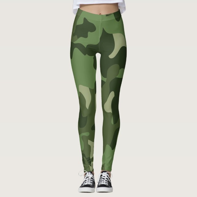 Grön kamouflage  leggings (Framsida)