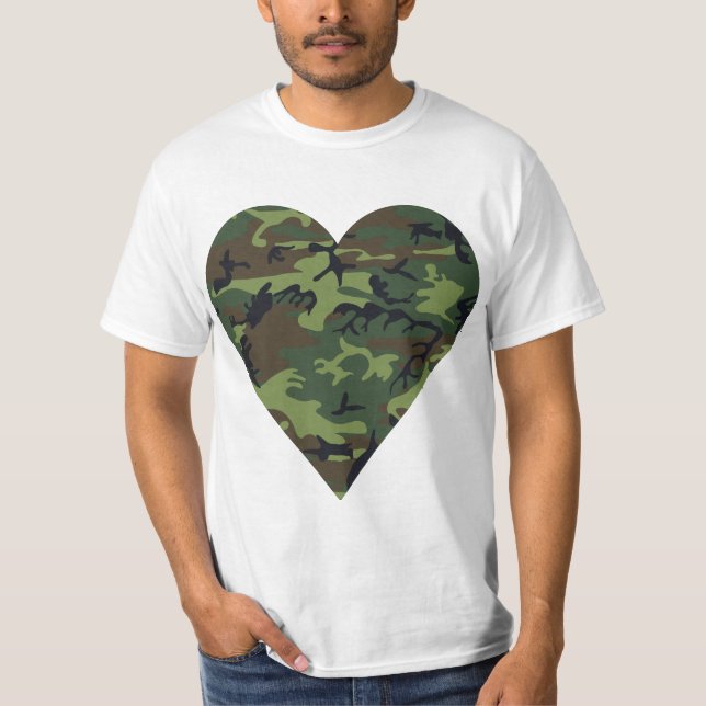 Grön kamouflage mönster, militär mönster, armé t shirt (Framsida)