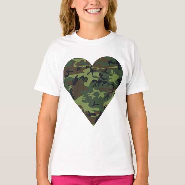 Grön kamouflage mönster, Militärmönster, Armé T Shirt (Framsida)