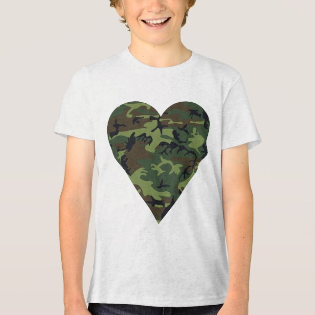 Grön kamouflage mönster, militärt mönster, armé t shirt (Framsida)