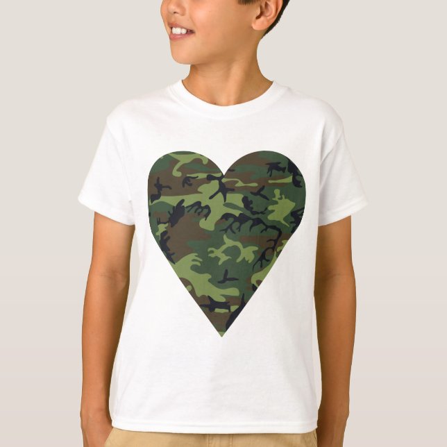 Grön kamouflage mönster, militärt mönster, armé t shirt (Framsida)
