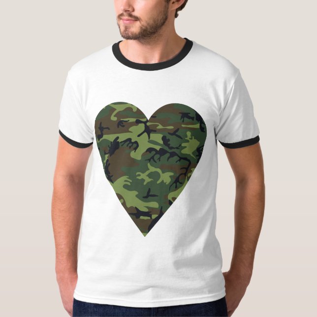 Grön kamouflage mönster, Militärt mönster, Armé T Shirt (Framsida)