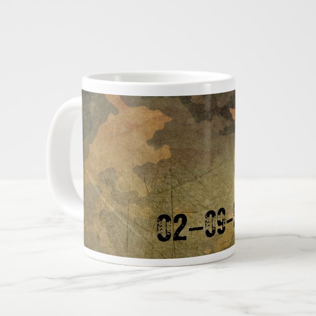 Grön kamouflage mönster vintage V2.0 Jumbo Mugg (Framsida vänster)