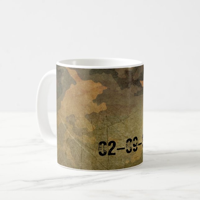 Grön kamouflage mönster vintage V2.0 Kaffemugg (Framsida vänster)