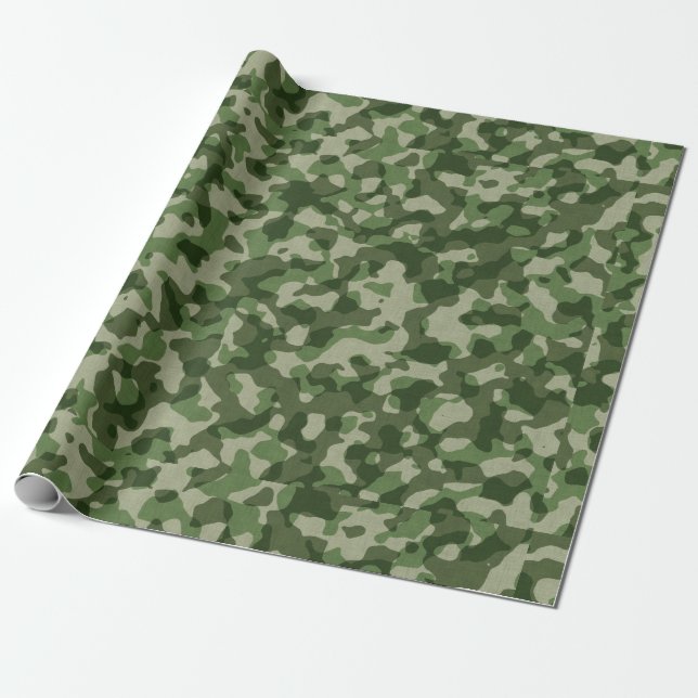 Grön kamouflage presentpapper (Utrullad)