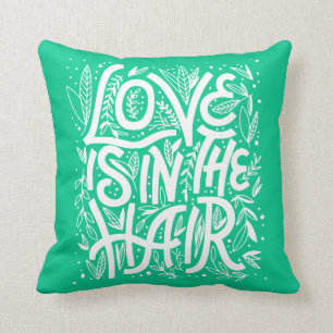 Grön kärlek är i håret kudde