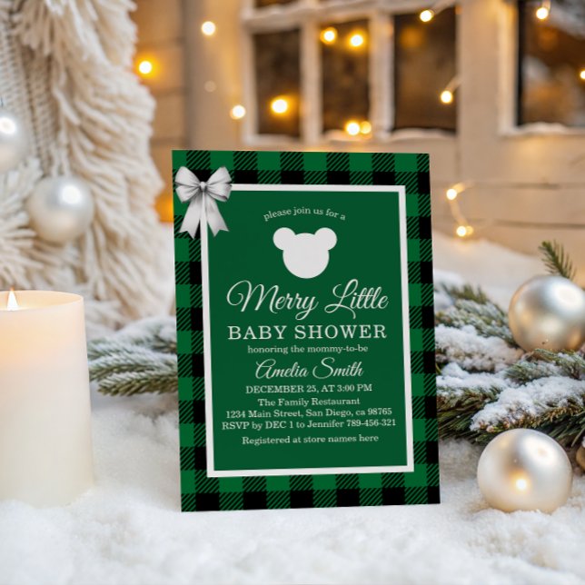 Grön Karoad Munter Liten Bebis Babyshower-inbjudan Inbjudningar (Skapare uppladdad)