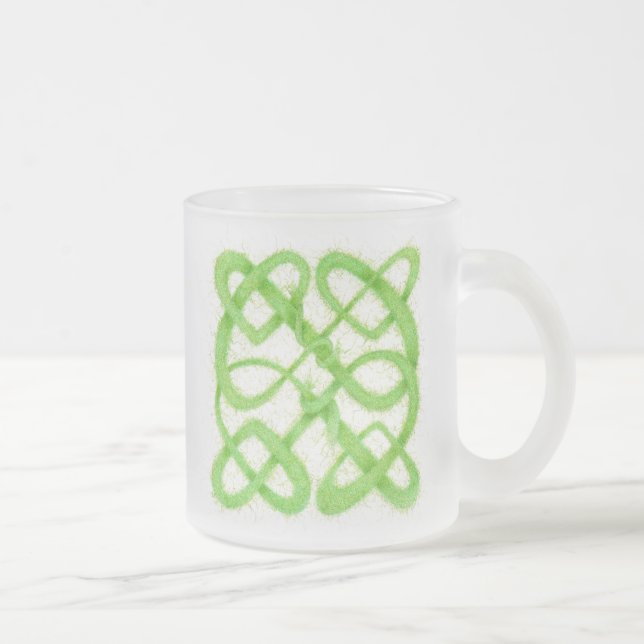 GRÖN KELTISK KNUT Frostad Glas Mugg (Höger)