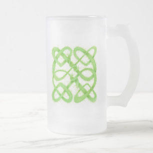 GRÖN KELTISK KNUT Hög Frostad Glas Mugg