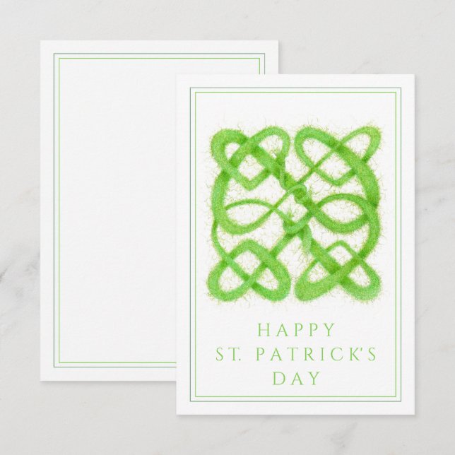 GRÖN KELTISK KNUT St. Patrick's Day 3,5x5 Kort (Fram/baksida)