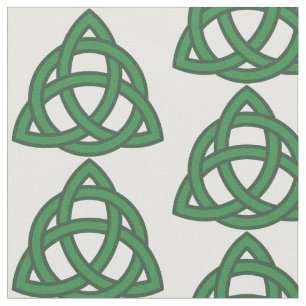 Grön keltisk knut Triquetra-mönster Tyg