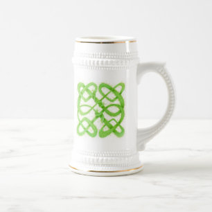 GRÖN KELTISK KNUT Vit och Guld Stein Sejdel