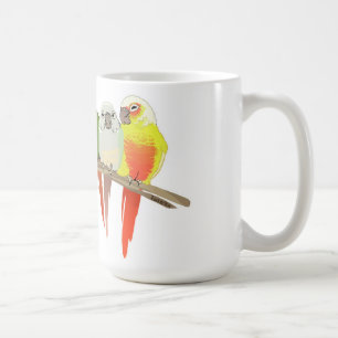 Grön kind Conure Kaffemugg