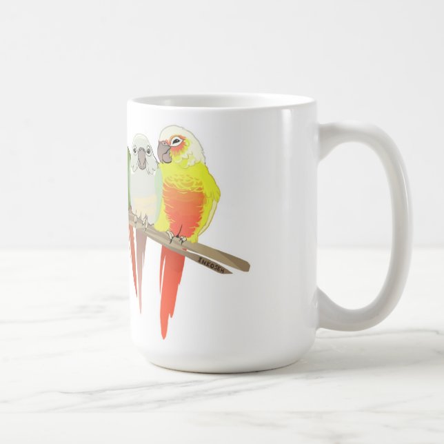 Grön kind Conure Kaffemugg (Höger)