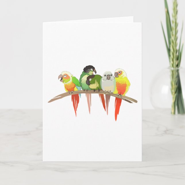 Grön kind Conures Kort (Framsida)